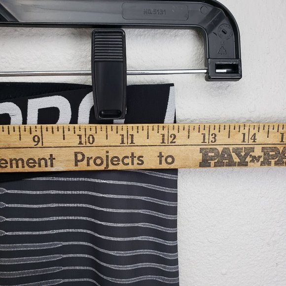 Nike Pro Womens Size S Colorblock Athletic Tights Black And Gray Stripe And Mesh - Picture 4 of 10